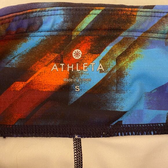 Athleta Colorburst Sonar Funky Mid Rise Ankle Leggings Stretchy Activewear Sz S - Picture 7 of 10